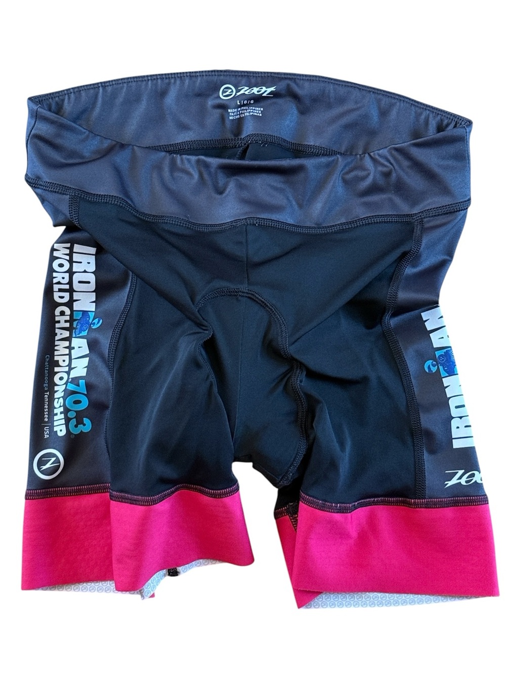ZOOT WOMENS IRONMAN 70.3 WORLD CHAMPIONSHIPS CHATTANOOGA TENNESSEE TRI SHORTS LG